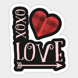 Love Xoxo Valentines day t shirt Sticker